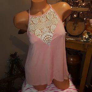 Bebe crochet racerback tank top S